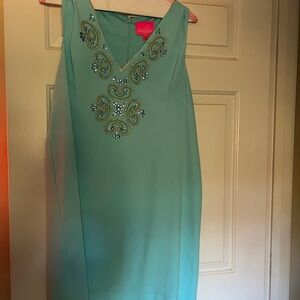 Lilly Pulitzer Aqua Embellished Mini Dress